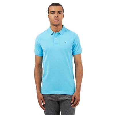 Tommy Hilfiger Light blue embroidered logo polo shirt